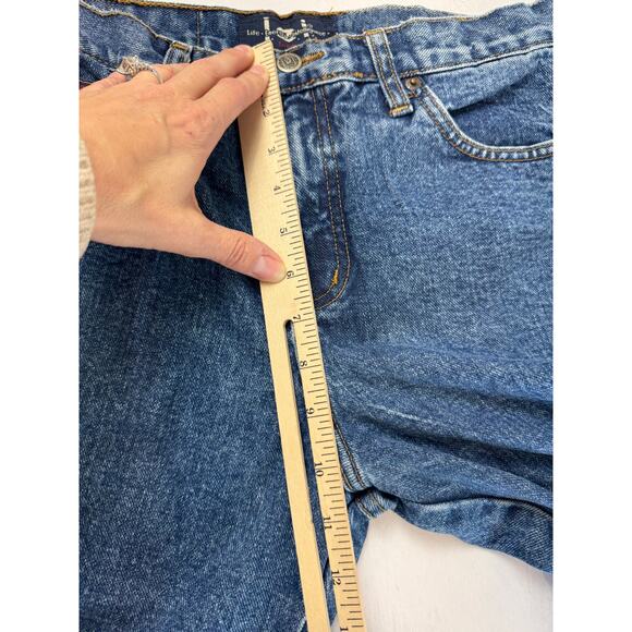 Vintage l.e.i. Jeans 11 Cropped Denim Boho Floral Patch Cuff Y2K Style patchwork - Picture 10 of 11